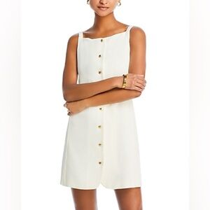 Wayf Sz S Alice Cream Gold Metallic Classic Texture Quiet Luxury Mini Dress